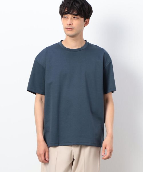  COMME CA COMMUNE(コムサコミューン)/シルキーポンチ Ｔシャツ/ブルー