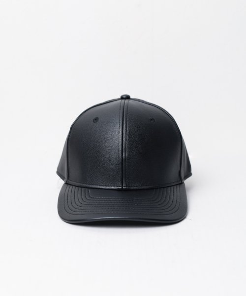 ar/mg(エーアールエムジー)/【W】【1745】【it】【NEW HATTAN】100% polyester PU leather baseball cap/ブラック