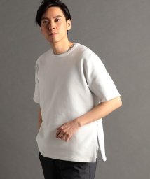 MONSIEUR NICOLE(ムッシュニコル)/サイドジップ 半袖ニットTシャツ/09ホワイト