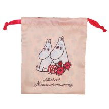 cinemacollection/ムーミン 巾着袋 リボン巾着 きんちゃくポーチ All about Moominmamma ベージュ 北欧 スモールプラネット 小物入れ キャラクター グッズ /506083307