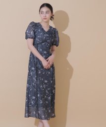 JILL by JILL STUART(ジル バイ ジル スチュアート)/◆ドローイングフラワープリントワンピース/ブラック