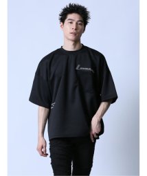 semanticdesign(セマンティックデザイン)/胸ポケット付き クルーネック半袖Tシャツ/ブラック