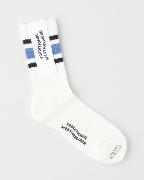 Traditional Weatherwear(トラディショナル　ウェザーウェア)/WAVE LOGO LINE SOCKS GTS/オフホワイト系1