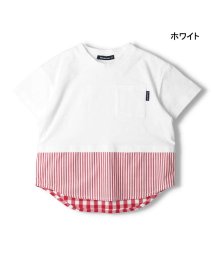 moujonjon/【子供服】 moujonjon (ムージョンジョン) チェック・ストライプ柄切替半袖Tシャツ 80cm～140cm M32821/506084245