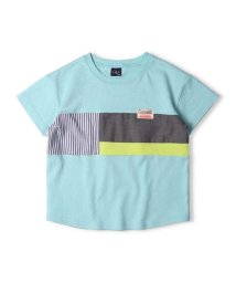 Crescent(クレセント)/【子供服】 crescent (クレセント) 異素材切替ビックシルエット半袖Tシャツ 80cm～130cm N32810/サックス