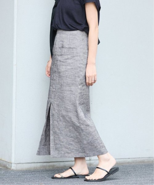 ストレッチリネンポケットスカート 