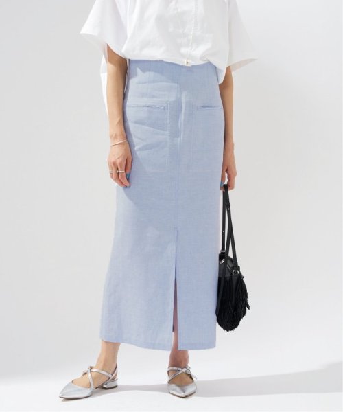 ストレッチリネンポケットスカート 
