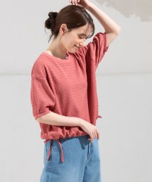 Honeys(ハニーズ)/裾ドロストトップス トップス カットソー 半袖 ショート丈 コンパクト リボン /オレンジ