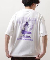 ZIP FIVE(ジップファイブ)/イラストガールプリントTシャツ/ホワイト系1