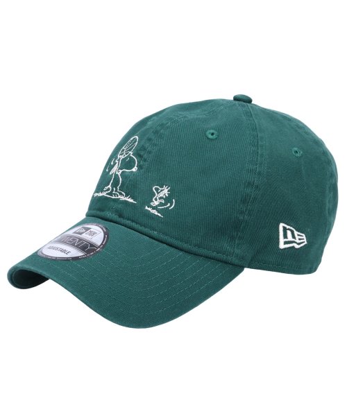 NEW ERA(ニューエラ)/ ニューエラ NEW ERA キャップ 帽子 ピーナッツ スヌーピー ウッドストック メンズ レディース コラボ 9TWENTY PEANUTS オフ ホワイト/ダークグリーン