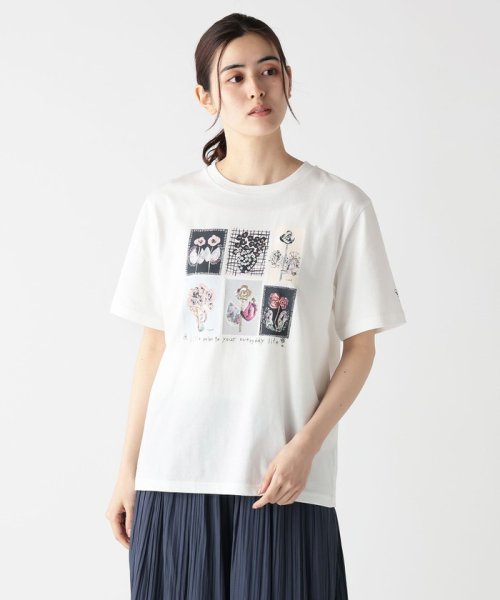 Afternoon Tea LIVING(アフタヌーンティー・リビング)/ミドルＴシャツ/Typography/maya Shibasaki/オフホワイト