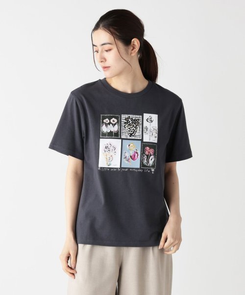 Afternoon Tea LIVING(アフタヌーンティー・リビング)/ミドルＴシャツ/Typography/maya Shibasaki/ダークグレー