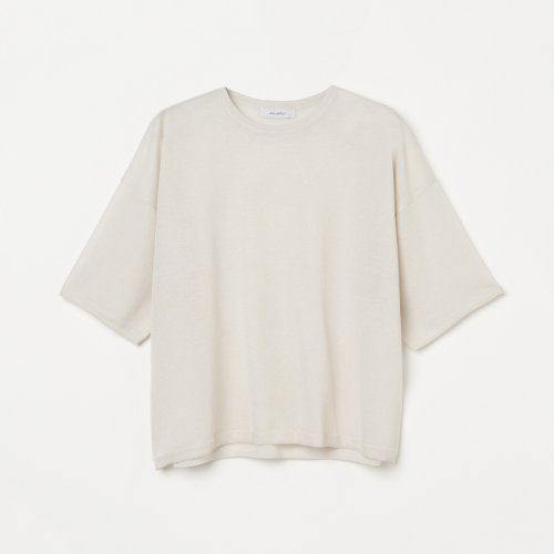 HELIOPOLE(エリオポール)/HALF SLEEVE CREW NECK KNIT/アイボリー