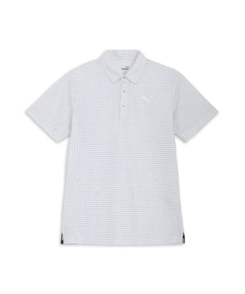 PUMA(PUMA)/メンズ ゴルフ ストレッチ カノコ ユニーク ストライプ AOP 半袖 ポロシャツ/WHITEGLOW
