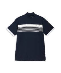 PUMA(PUMA)/メンズ ゴルフ ストレッチ スムース チェストボーダー 半袖 モックネック シャツ/DEEPNAVY