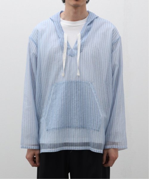 迷迭香 (マンネンロウ) for BOUCLE 別注 ストライプメッシュパーカ 迷迭香 マンネンロウ BOUCLE