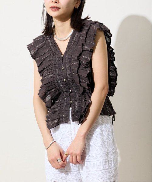 JOURNAL STANDARD(ジャーナルスタンダード)/【SARA MALLIKA/サラマリカ】LUREX STRIPE SHIRRING FRILL 02141SH2/ブラック