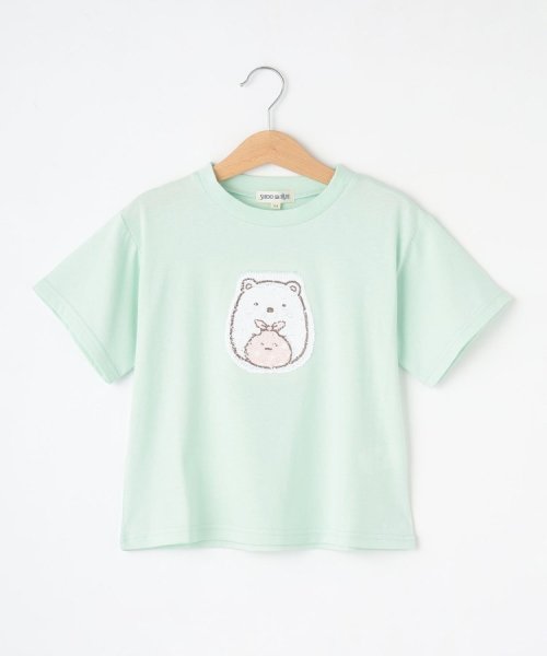 SHOO・LA・RUE(Kids) (シューラルーキッズ)/【すみっコぐらし】スパンコールTシャツ/ミントグリーン（021）