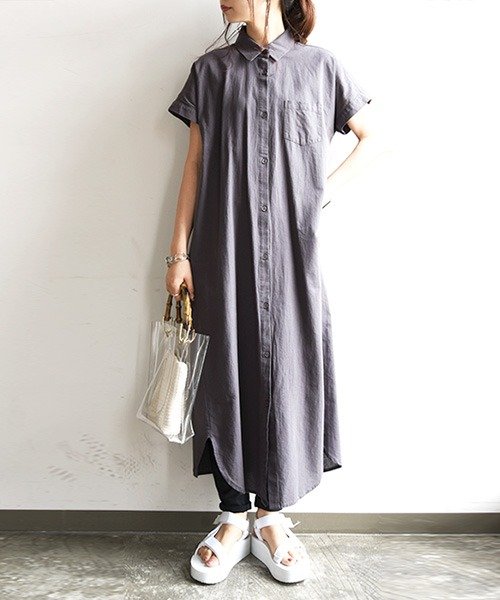 選べる2type！スキッパー＆ベーシックシャツワンピース ワンピース シャツワンピース レディース 春夏 シャツワンピ ロング ロング丈 ロングワンピ スキッパ 人気・おすすめ｜売れ筋商品・話題商品におすすめ コスパ重視 安心配送 スピーディーにお届け