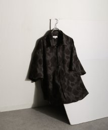 Nilway(ニルウェイ)/総柄トロミ半袖オーバーサイズシャツ/柄シャツ/ブラック系5