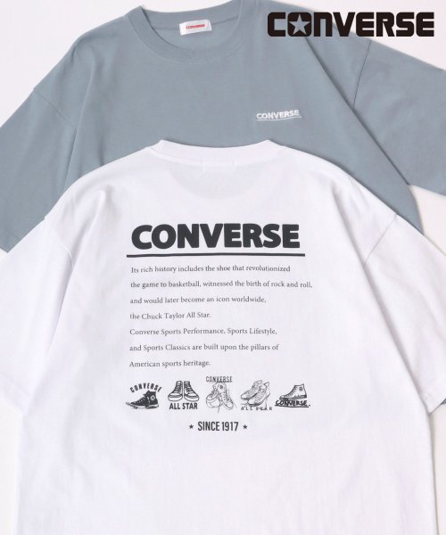 LAZAR(ラザル)/【Lazar】CONVERSE/コンバース オーバーサイズ オールスター スニーカー バックプリント ロゴ ワンポイント刺繍 Tシャツ 半袖 メンズ レディース/ホワイト