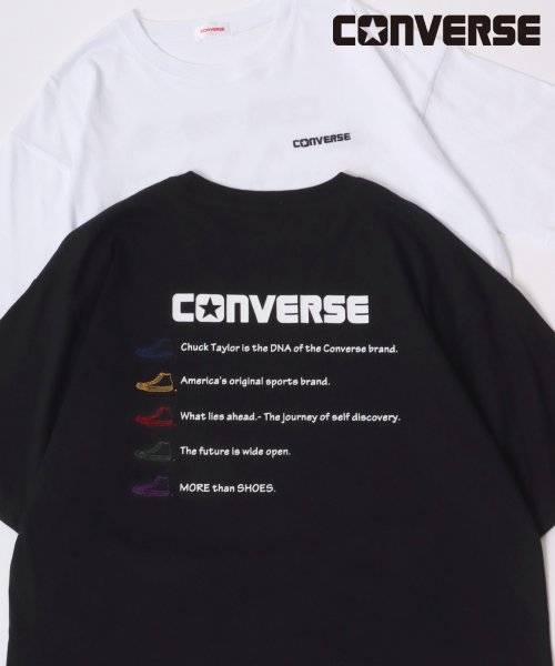 LAZAR(ラザル)/【Lazar】CONVERSE/コンバース オーバーサイズ オールスター スニーカー バックプリント ロゴ ワンポイント刺繍 Tシャツ 半袖 メンズ レディース/ブラック