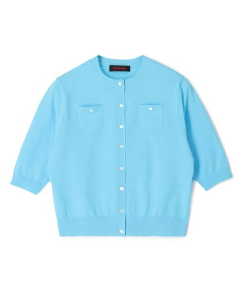 CABaN ファインポリエステル ハーフスリーブポケットカーディガン 