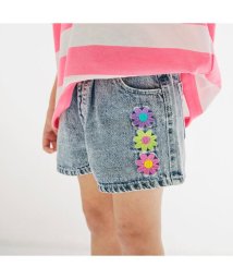 BREEZE(ブリーズ)/刺繍デニムショートパンツ  ショート丈/サックス