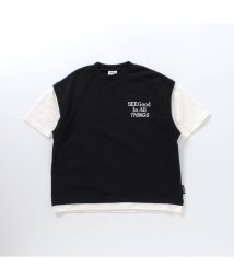 BREEZE(ブリーズ)/WEB限定  ジュニアセットアップ レイヤードTシャツ/ブラック