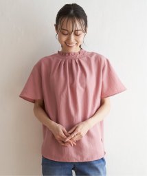 ikka(イッカ)/襟フリル2WAY半袖ブラウス/ピンク