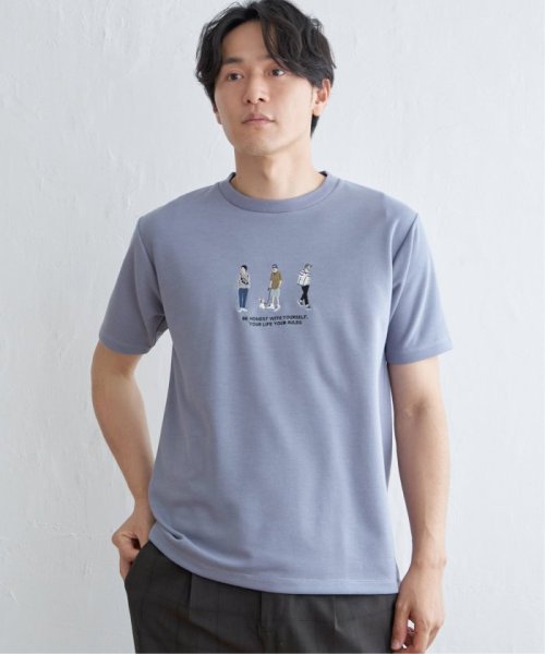 ikka(イッカ)/【親子おそろい】ポンチスリーメン刺繍Tシャツ/ブルー