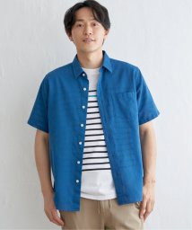 ikka(イッカ)/パナマレギュラーカラーシャツ/ブルー