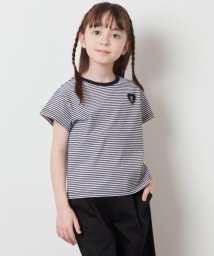 a.v.v(KID'S)(アー・ヴェ・ヴェキッズ)/[100－130]ハートワッペン半袖Tシャツ/ボーダー