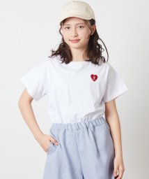 a.v.v(KID'S)(アー・ヴェ・ヴェキッズ)/[160]ハートワッペン半袖Tシャツ/ホワイト