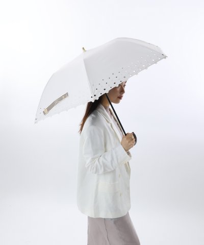 Beaurance （ビューランス） ボーラー刺繍柄　晴雨兼用トップフラット折傘