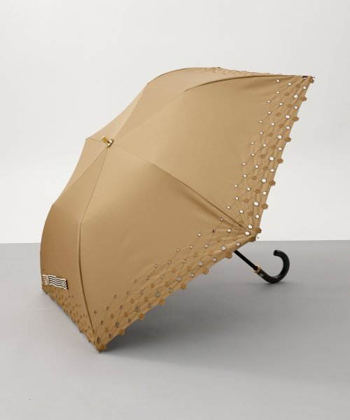 Beaurance LX(ビューランス)/Beaurance （ビューランス） ボーラー刺繍柄　晴雨兼用トップフラット折傘/キャメル
