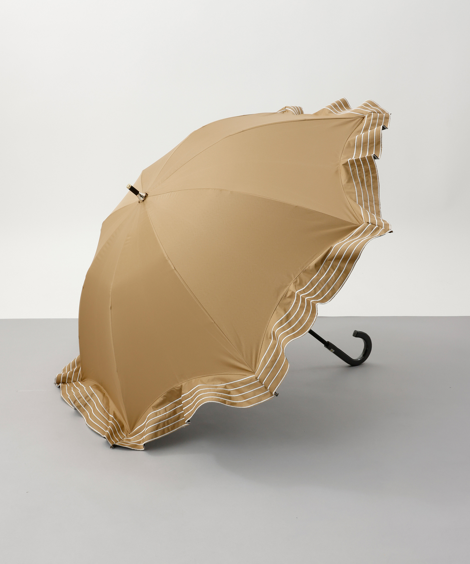 新品ビューランス　晴雨兼用　一級遮光日傘　コンパクト傘　楽折り　フリル 新品ビューランス 晴雨兼用 一級遮光日傘 コンパクト傘 楽折り