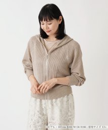 Leilian PLUS HOUSE/メッシュ編みジップアップパーカー【THE NEW】/506027966