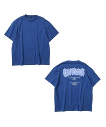 GLAZOS(グラソス)/【STREET】バックグラフィック発泡プリントビッグ半袖Tシャツ/ブルー