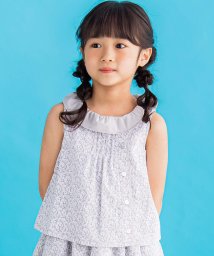 BeBe Petits Pois Vert(ベベ プチ ポワ ヴェール)/【お揃い】プリント柄ガーゼブラウス(95~150cm)/グレー系