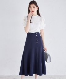 tocco closet(トッコクローゼット)/パール付きウエストハートカットスカート/NAVY