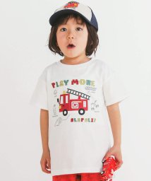 SLAP SLIP(スラップスリップ)/はたらくくるまポコポコ発泡プリント半袖Tシャツ(80~130cm)/ホワイト（消防車）