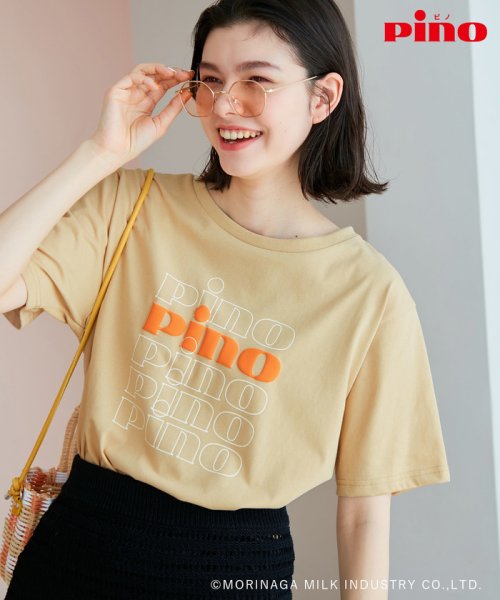 ROPE' PICNIC(ロペピクニック)/【Pino meets ROPE' PICNIC】PinoロゴひんやりTシャツ/ベージュ（27）