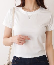 Lace Ladies/バックリボン カットアウト コンパクト 半袖 Tシャツ/506085093