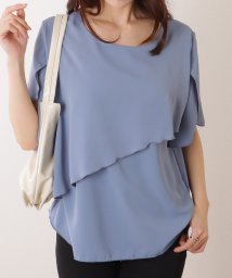 Lace Ladies/レイヤード風 半袖 シフォン ラウンドネック プルオーバー/506085105