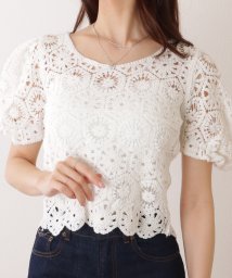Lace Ladies/クロシェ編み キャンディスリーブ コンパクト ニット トップス/506085123