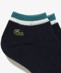 LACOSTE(ラコステ)/配色リブニットパイル地アンクルソックス(22cm－24cm)/ネイビー