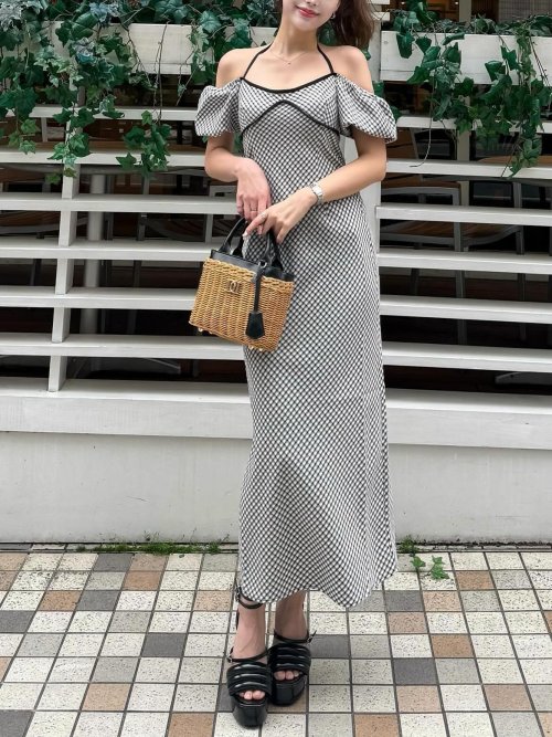 パイピングチェックロングワンピース(506091637) | Darich(Darich 