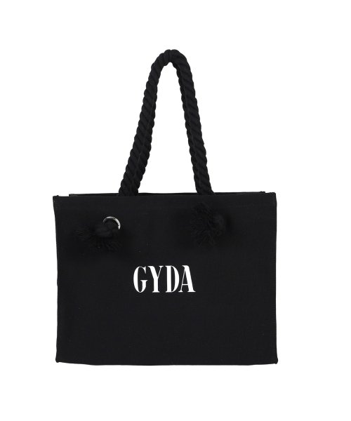 GYDA(ジェイダ)/GYDA ジェイダ トートバッグ キャンバス ショッパー風 レディース A4サイズ対応 軽い TOTE BAG ブラック アイボリー 黒 GY－B191/ブラック