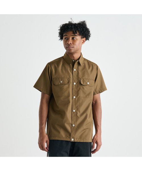 TAION(タイオン)/TAION タイオン シャツ ミリタリー ノンダウン ハーフ スリーブシャツ メンズ 半袖 N/D MILITARY HALF SLEEVE SHIRTS ブラ/ライトブラウン